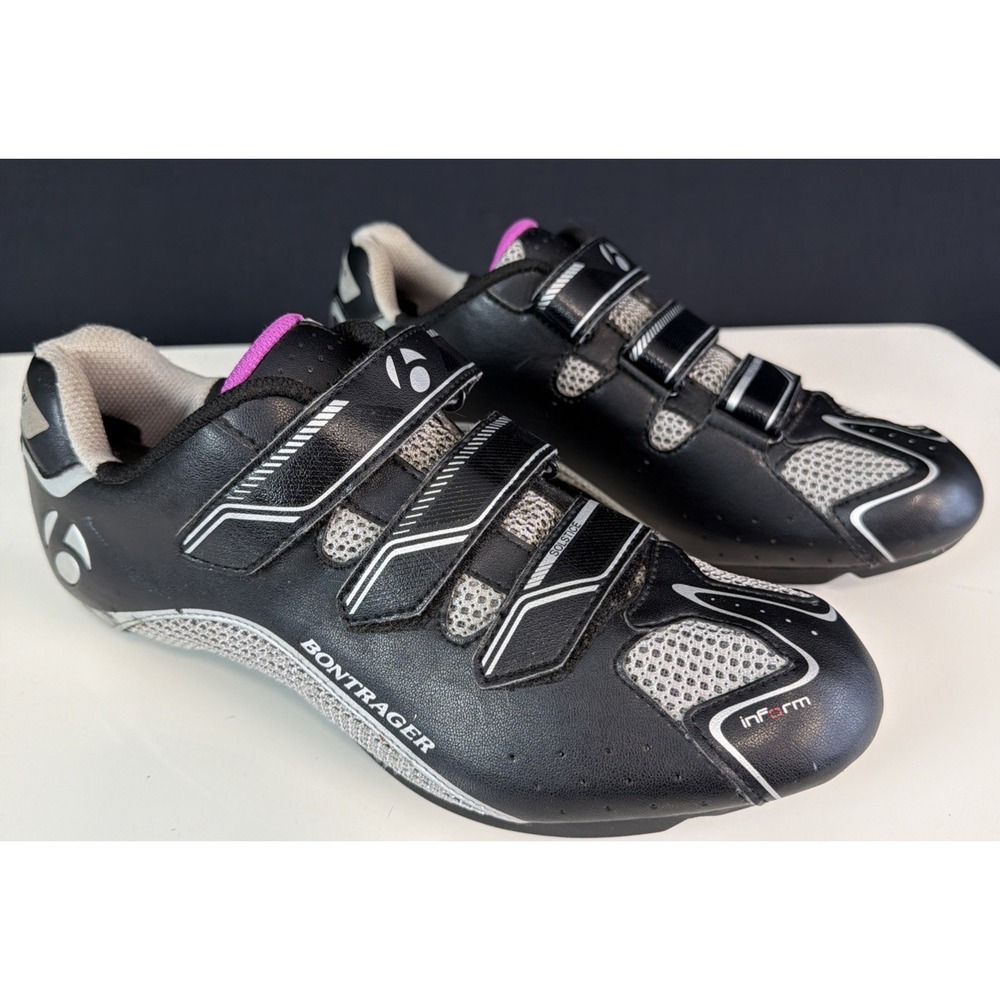 BONTRAGER SHOES WOMENS 10.5 BLACK SILVER SOLSTICE INFORM CYCLING Shoe